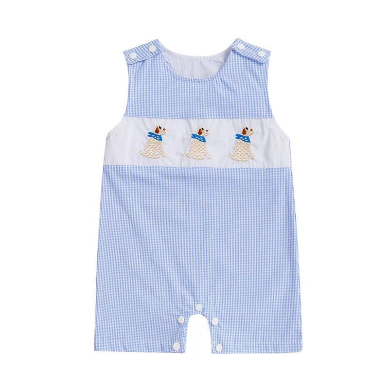 Cute Cartoon Print Short Sleeve Baby Romper Crew Neck Infant Jumpsuit Toddler Overalls for Spring and Summer Wear