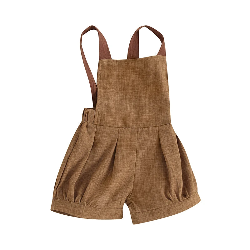 Infant Boys Denim Overalls Sleeveless Patchwork Straps Shortall Summer Backless Toddler Romper Jumpsuit Outfit for Baby