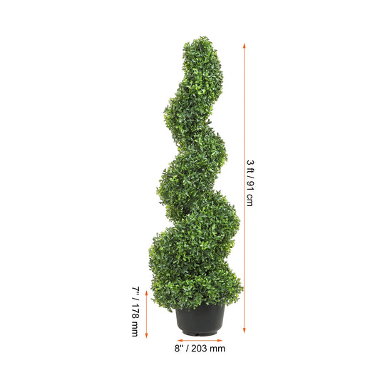 VEVOR 1/2pcs Artificial Boxwood Tower Topiary Plant 24/36/48in