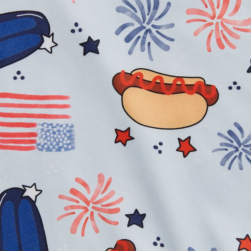 Infant Boys Rompers Patriotic Stars and Stripes Print Sleeveless Overalls Bodysuits Jumpsuits for Fourth of July Celebrations