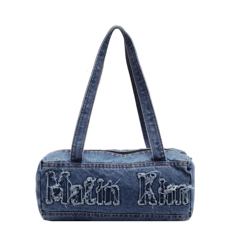 Denim Messenger Bag Casual Retro Tote Bag Large Hobo Bag Jean Purses for Women Work Shopping Travel