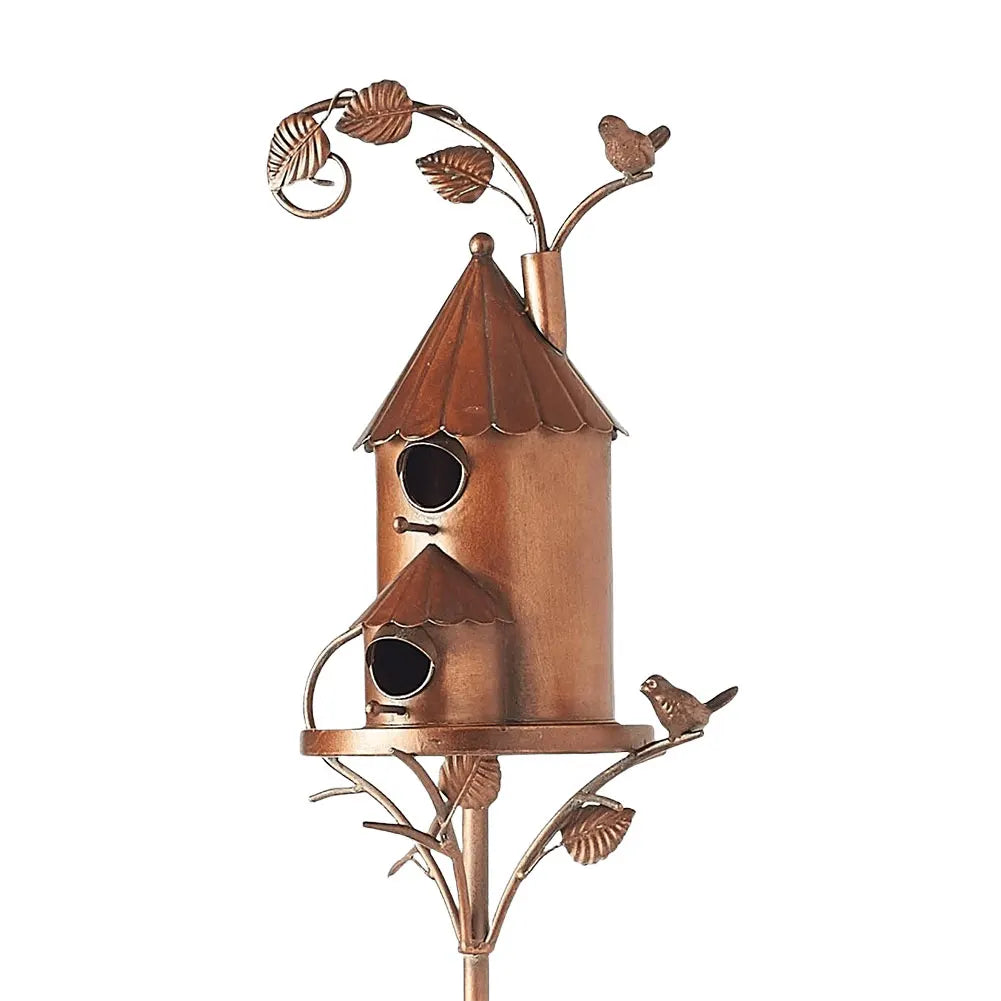 Garden Outdoor Metal Birdhouse Decoration Bird Houses for Outside with Pole Bird House Pole for Outdoor Garden Yard Decoration