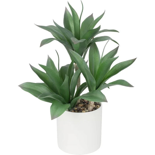 Large Artificial Succulent Plants Fake Three-Head Agave Aloe
