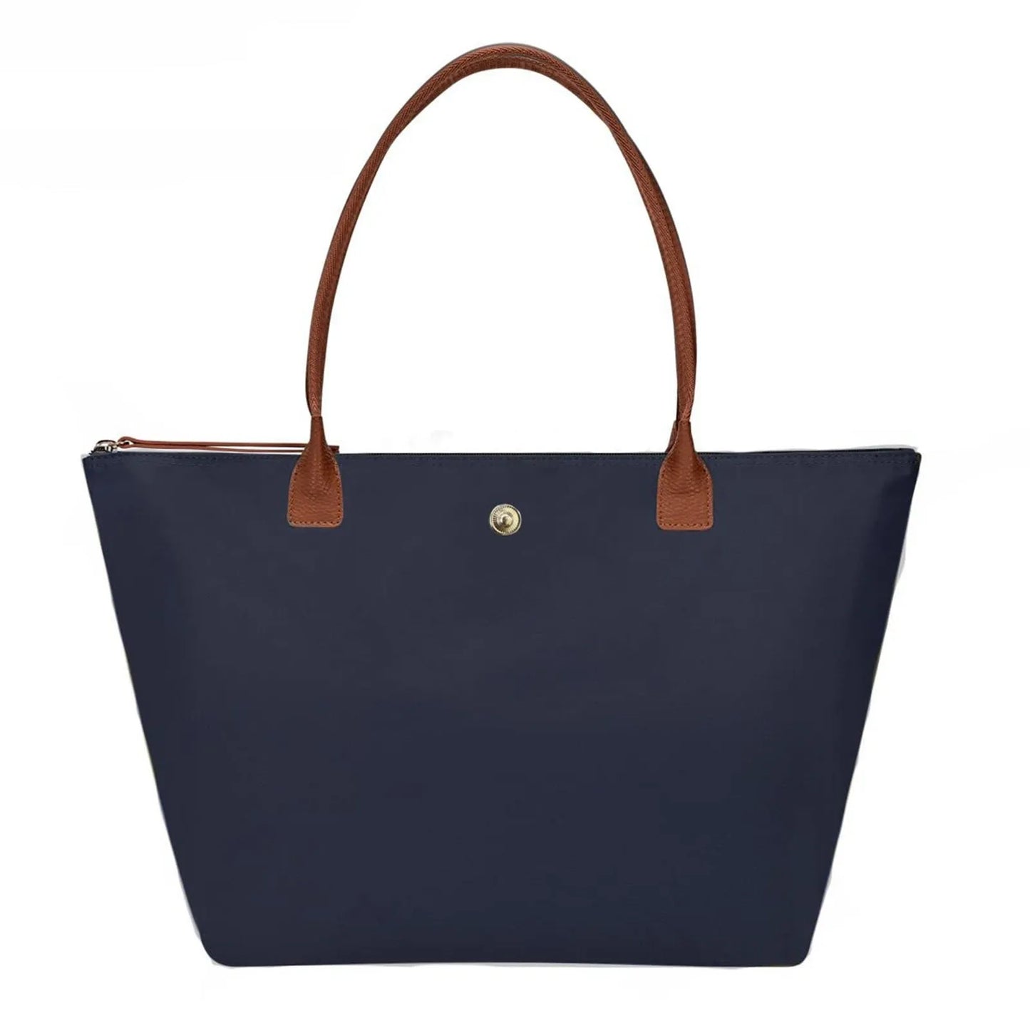 Large Capacity Shoulder Tote Bag for Women, Nylon Top-Handle Purse, Foldable Weekend Hobo Handbag Single Shoulder Soft Leather B