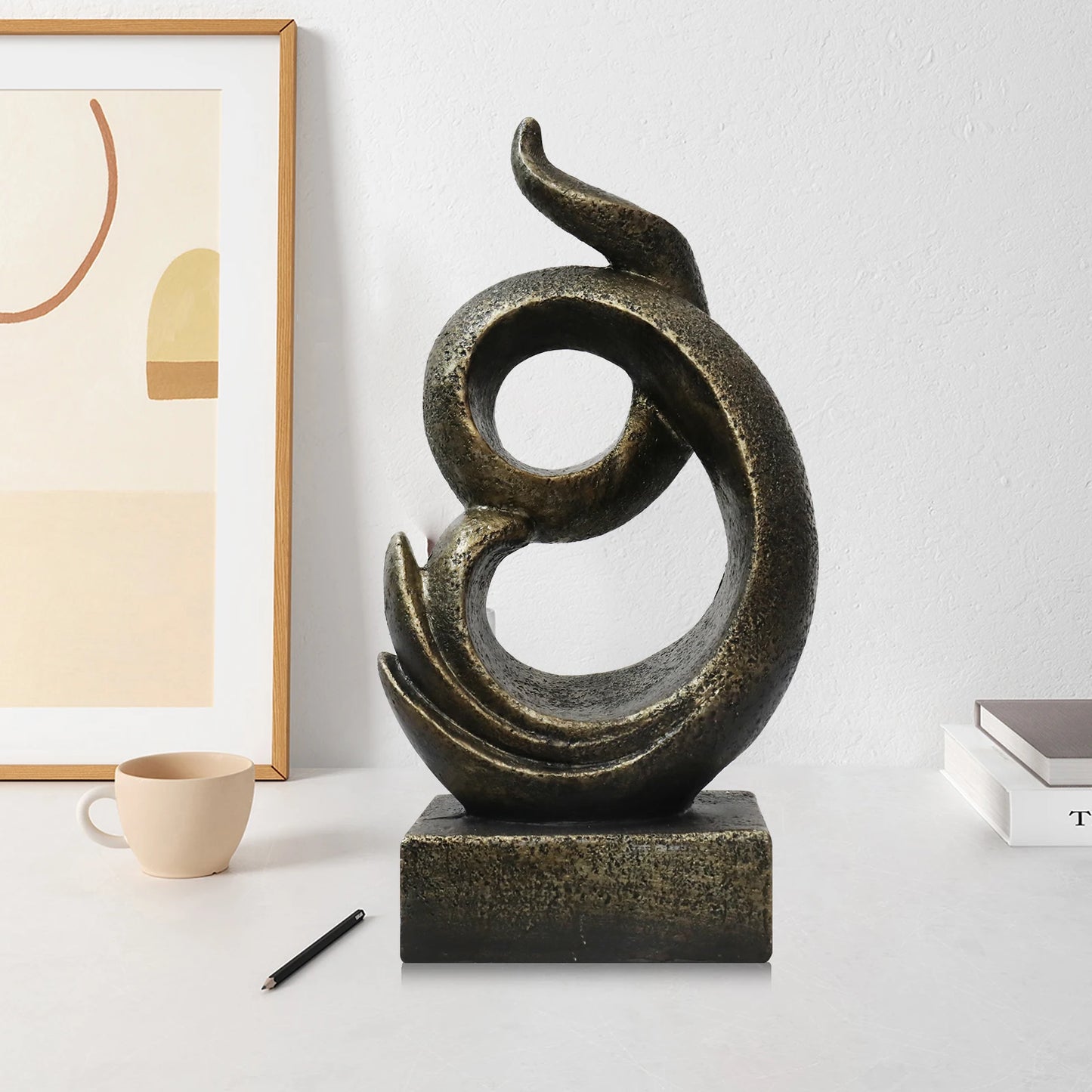 Retro Style Resin Sculpture Statue for Home and Office Decor