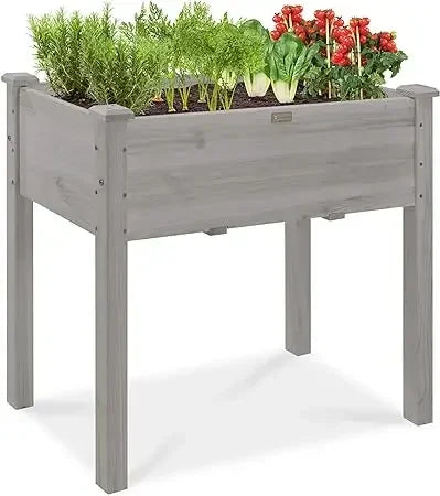 Raised Garden Bed Elevated Wooden Planter Box Stand for Herbs Vegetables Flowers Outdoor Patio Deck