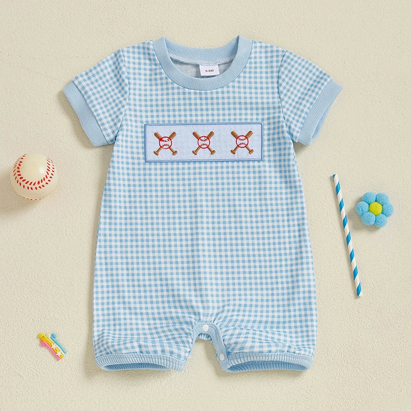 Infant Boys Rompers with Cute Animal Print and Button Closure Short Sleeve Summer Outfits Jumpsuits for Newborns