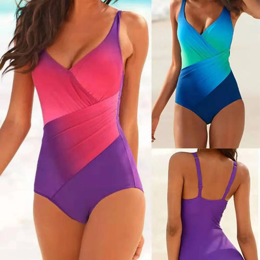 Sexy Women's One-piece bikinis sets Swimsuit Rainbow Gradient Beach One-piece Swimwear Beach Wear Bikinis