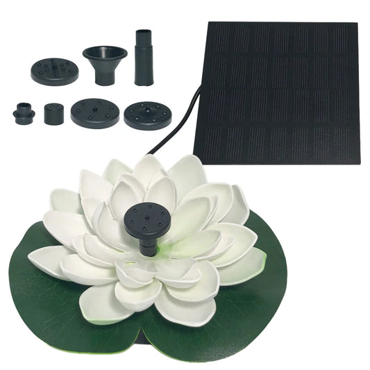 Lotus Shape Pond Decoration Life Up To 20000 Hours Solar Powered Waterfall Fountain 2.5W Water Lily Ornaments for Decore Garden
