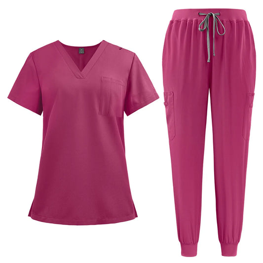 Women'S Nurse Workwear Sets Quick Drying Fabric V-Neck