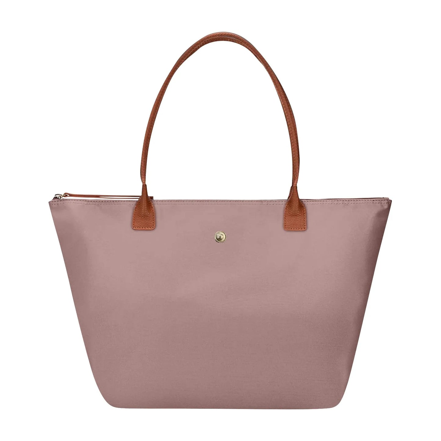 Large Capacity Shoulder Tote Bag for Women, Nylon Top-Handle Purse, Foldable Weekend Hobo Handbag Single Shoulder Soft Leather B