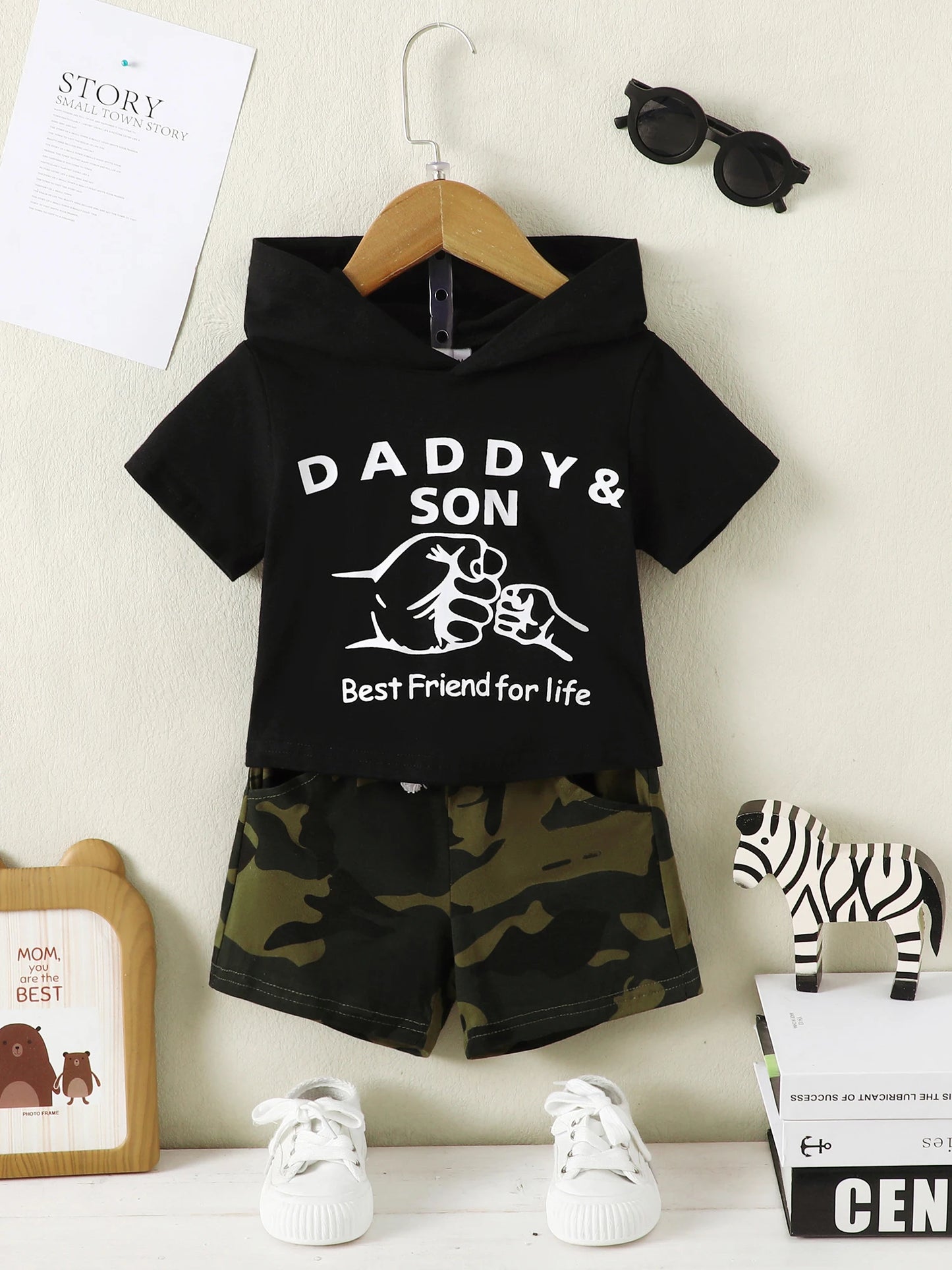 Toddler Boy Clothes 2024 Summer Baby Boys Hooded Short Sleeve Shorts Beach Vacation  Casual Suits 1-5 Years Little Kids Outfits