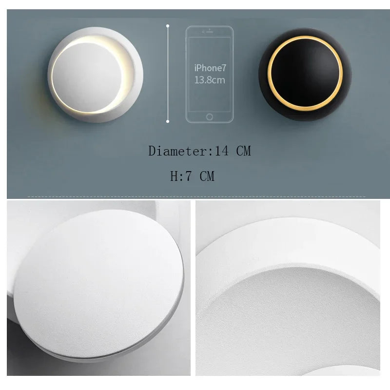 5W LED Modern Rotating Wall Sconce Adjustable Wall Lamp for Living Room and Bedroom