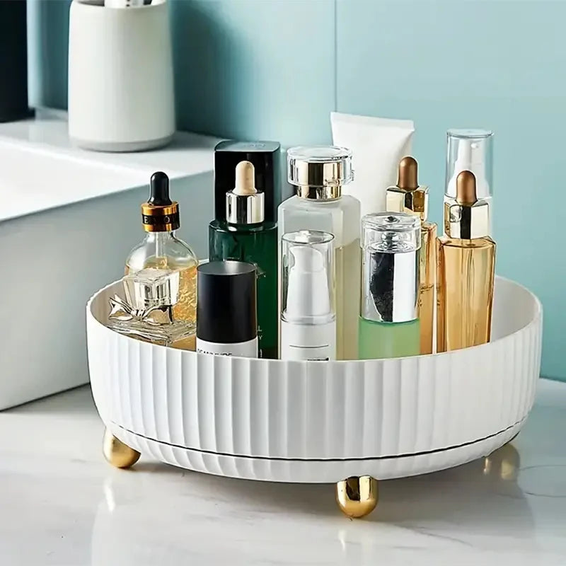 1Pc Rotating Cosmetic Tray Spice Storage Box Organizer