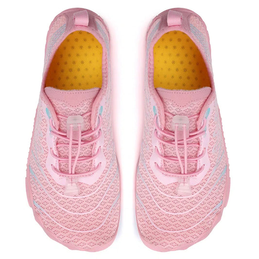 Summer Striped Mesh Water Shoes for Women - Breathable, Quick-Drying, Anti-Slip Sole. Ideal for Beach, Surfing, Hiking, Swimming