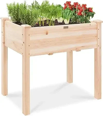 Raised Garden Bed Elevated Wooden Planter Box Stand for Herbs Vegetables Flowers Outdoor Patio Deck