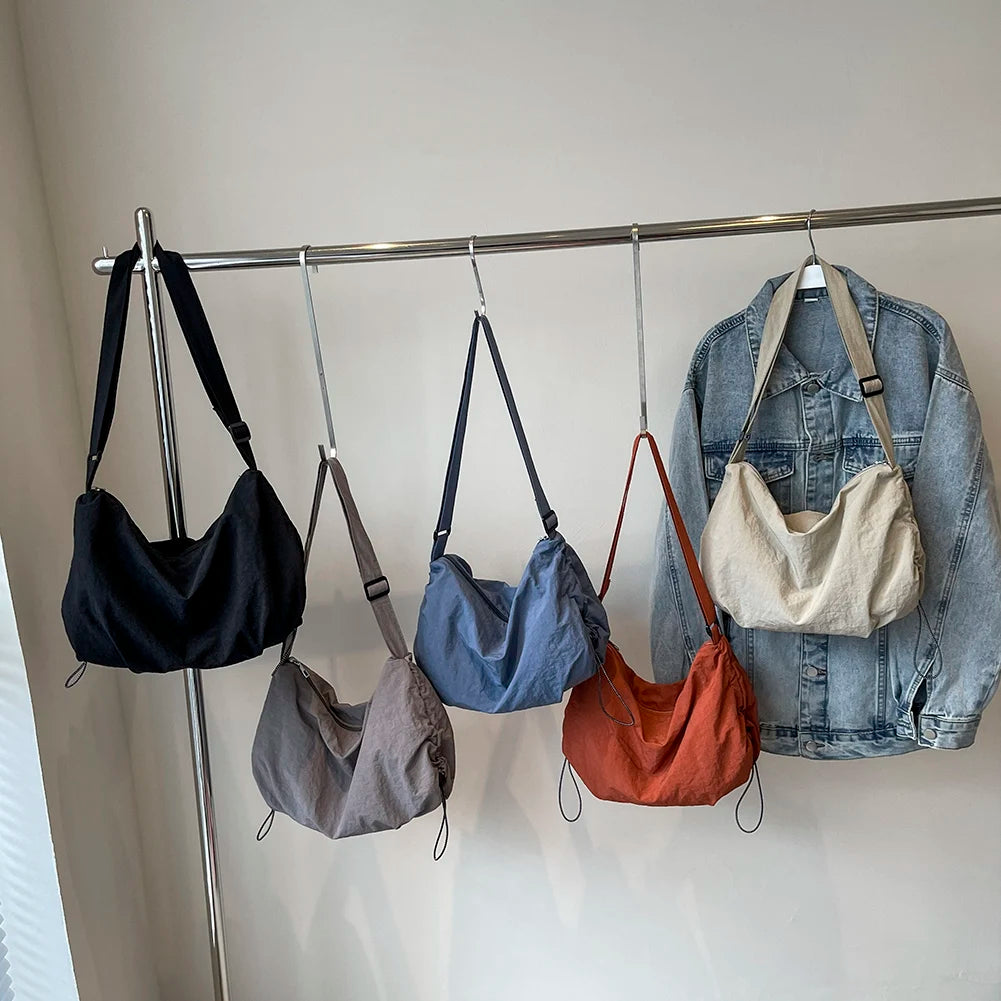 Casual Nylon Hobo Bag Large Capacity Travel Sling Bag for Women