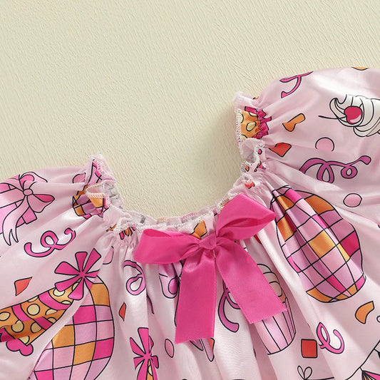 Girls Nightgowns Birthday Toddler Nightgown Unicorn Print Plush Trim Sleepwear Night Sleep Dress Princess Pajamas Set with
