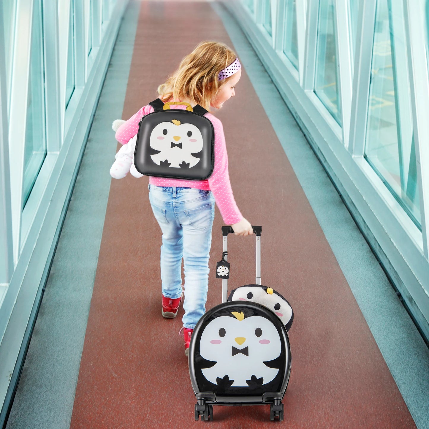 4-Piece Kid's Luggage Set w/ 14" Carry-on Hardside Spinner Toddler Luggage