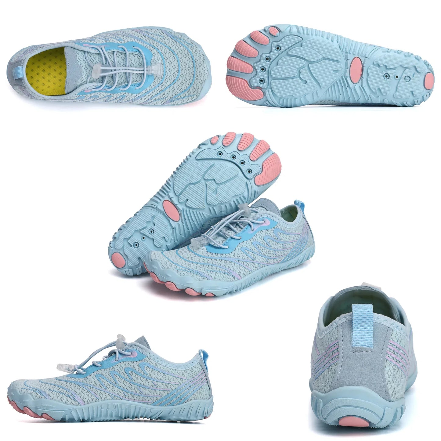 Summer Striped Mesh Water Shoes for Women - Breathable, Quick-Drying, Anti-Slip Sole. Ideal for Beach, Surfing, Hiking, Swimming