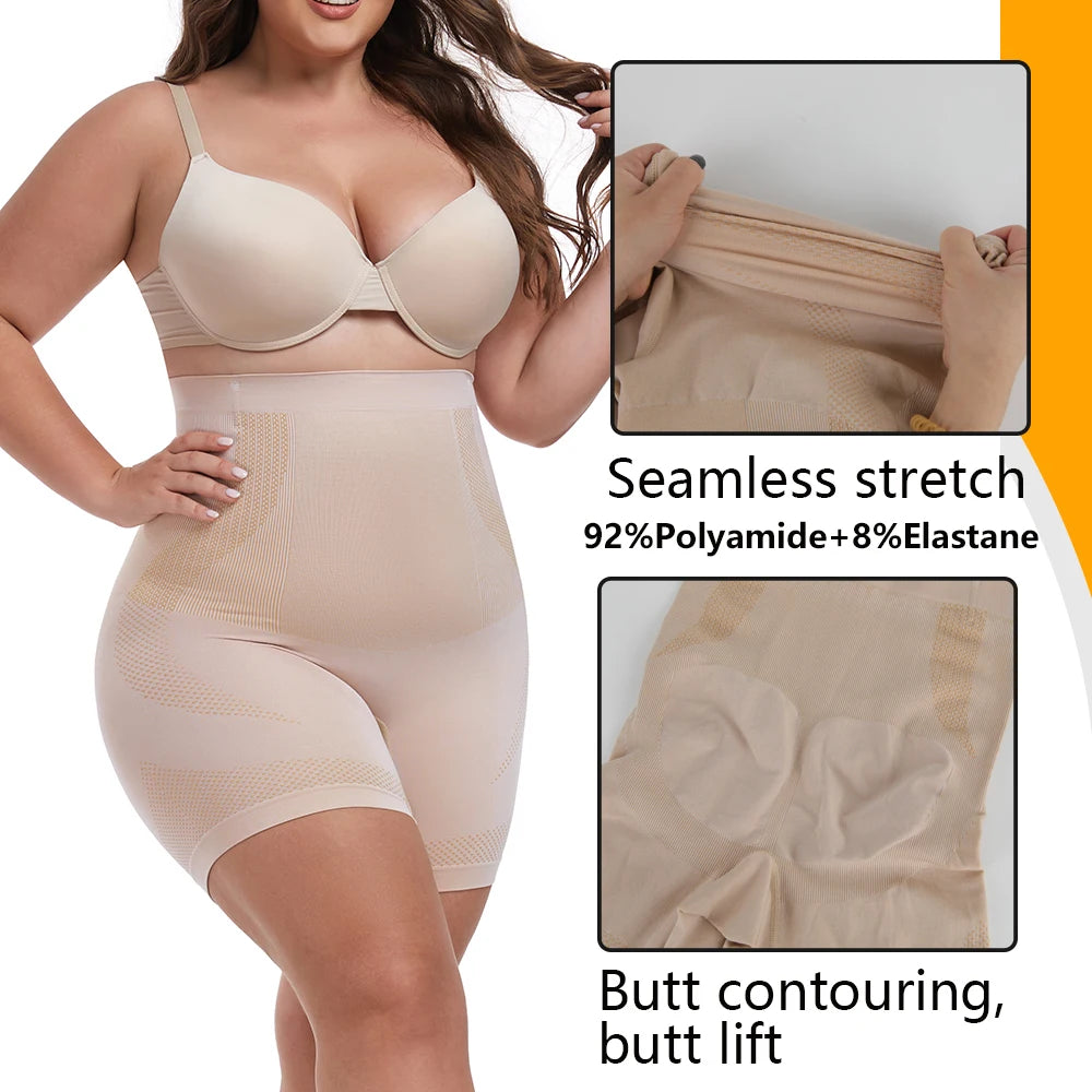 Large Size High Waist Shaping Shorts Women Slim Fit Stretch