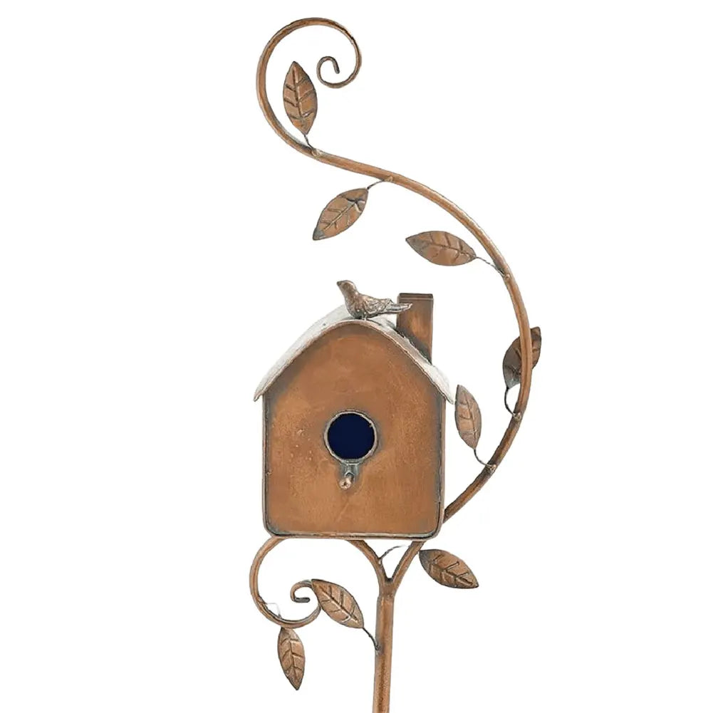 Garden Outdoor Metal Birdhouse Decoration Bird Houses for Outside with Pole Bird House Pole for Outdoor Garden Yard Decoration
