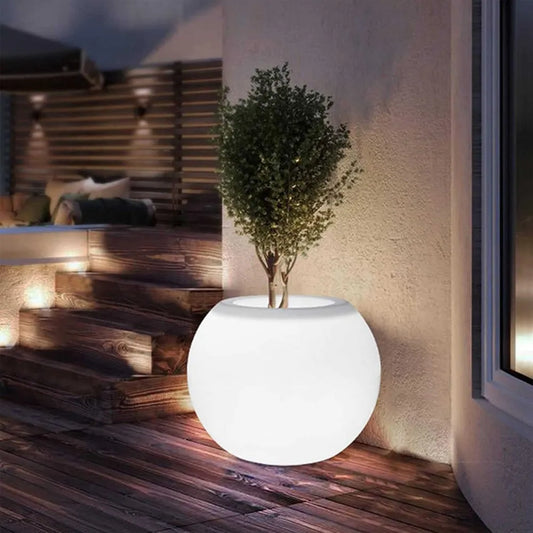 Enhance Your Home Decor with a Waterproof LED Colorful Flower Pot - Perfect for Indoor and Outdoor Plants, with Remote Control.