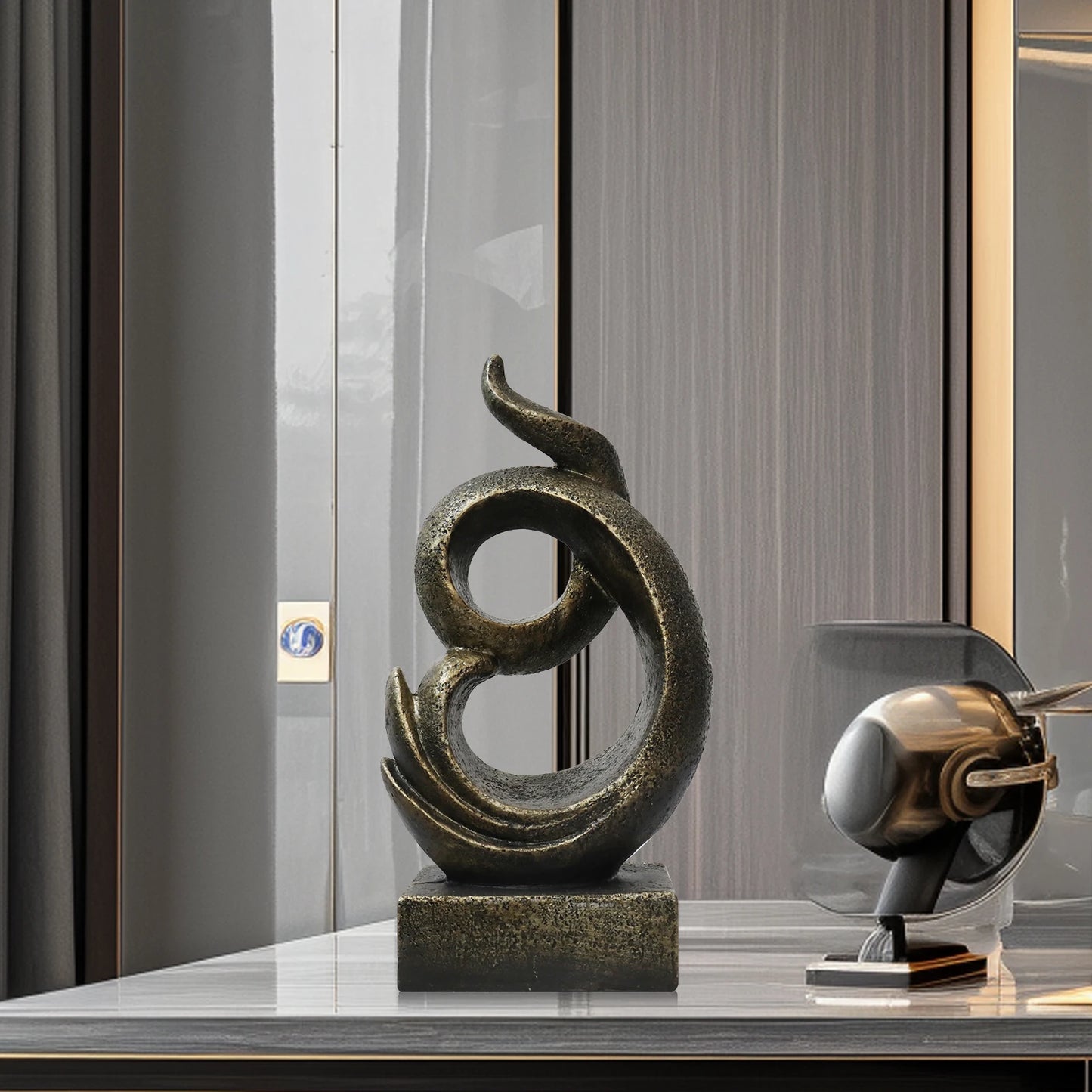 Retro Style Resin Sculpture Statue for Home and Office Decor